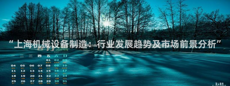 彩神v：“上海机械设备制造：行业发展趋势及市场前景分析”