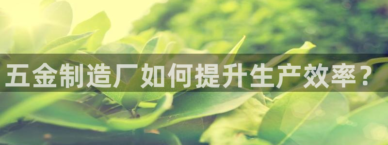 彩神viii下载安卓：五金制造厂如何提升生产效率？