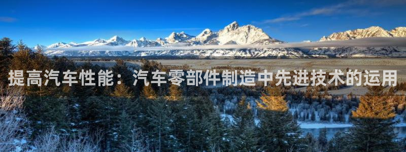 彩神v下载安装：提高汽车性能：汽车零部件制造中先进技术的运用