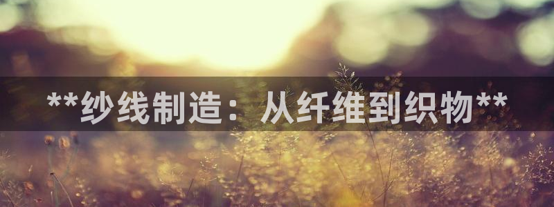 彩神赢钱了吗是真的吗：**纱线制造：从纤维到织物**