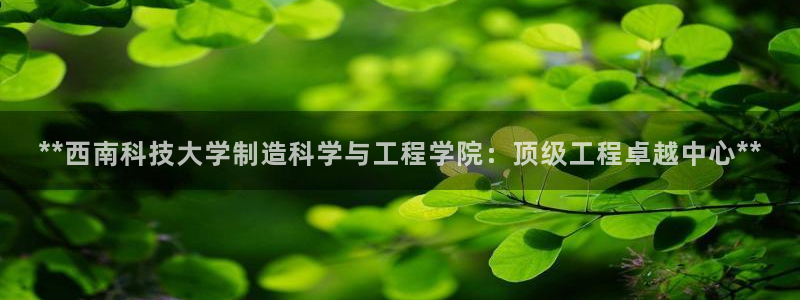 彩神是真的吗：**西南科技大学制造科学与工程学院：顶级工程卓
