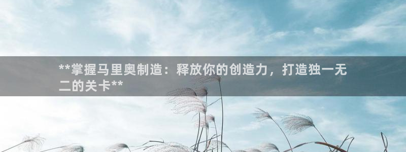 彩神v8下载app：**掌握马里奥制造：释放你的创造力，打造独一无
二的关卡**