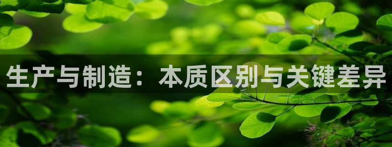 彩神v8下载app5.0：生产与制造：本质区别与关键差异