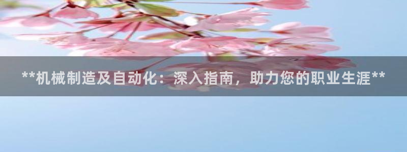 彩神v8是一个什么平台啊：**机械制造及自动化：深入指南，助力您的职业生涯**